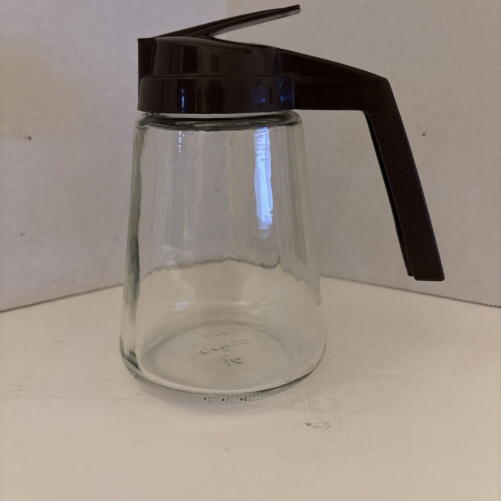 Vintage Gemco Glass Creamer Dispenser Plastic Top Brown